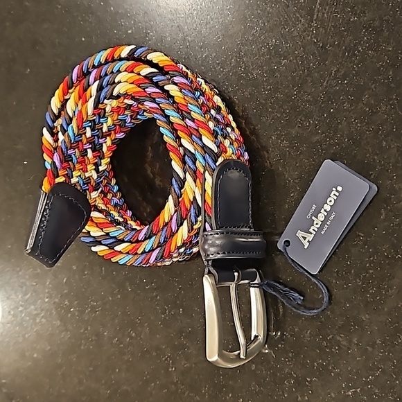ANDERSON'S Paracord Woven Belt ~ Classic Rainbow 42 NWT - Picture 5 of 14